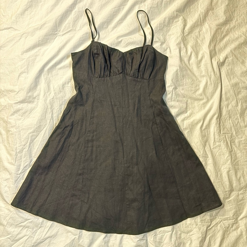 GAP Black linen Spaghetti Strap Dress